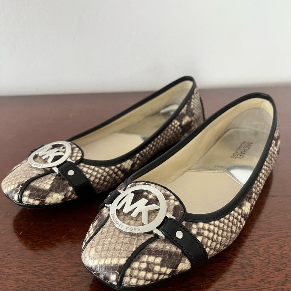 Fulton Embossed Snake Print Moccasin Ballet Flats for Women